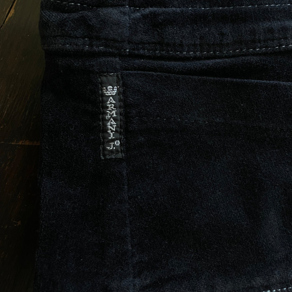 Y2K Armani Jeans Pleated Buckle Mini Skirt Black - UK 14