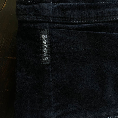 Y2K Armani Jeans Pleated Buckle Mini Skirt Black - UK 14