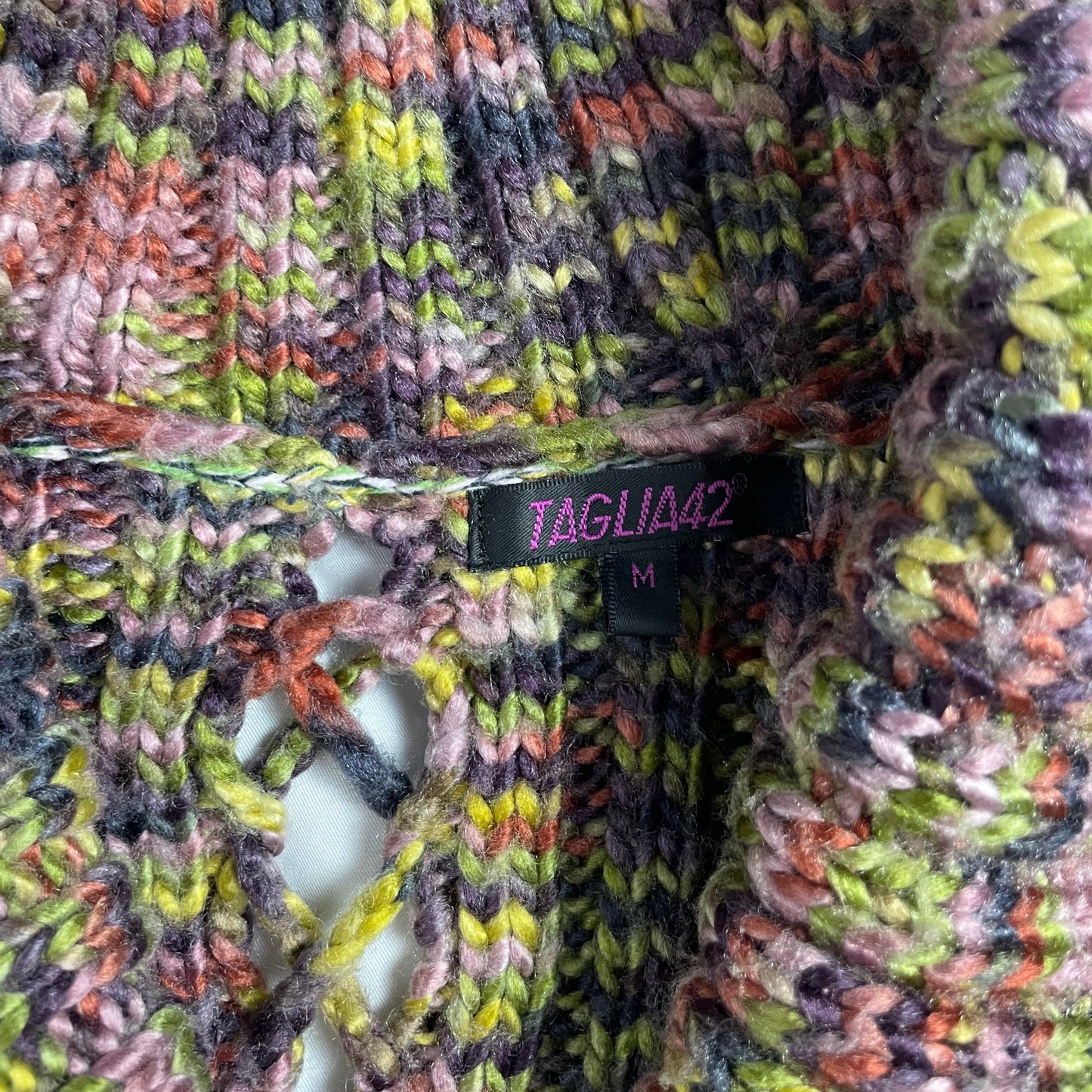 Y2K Multicolour Knit Cropped Cardigan TAGLIA42 | UK 6-8