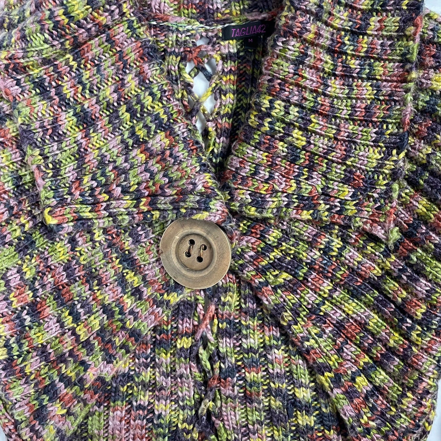 Y2K Multicolour Knit Cropped Cardigan TAGLIA42 | UK 6-8