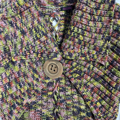 Y2K Multicolour Knit Cropped Cardigan TAGLIA42 | UK 6-8