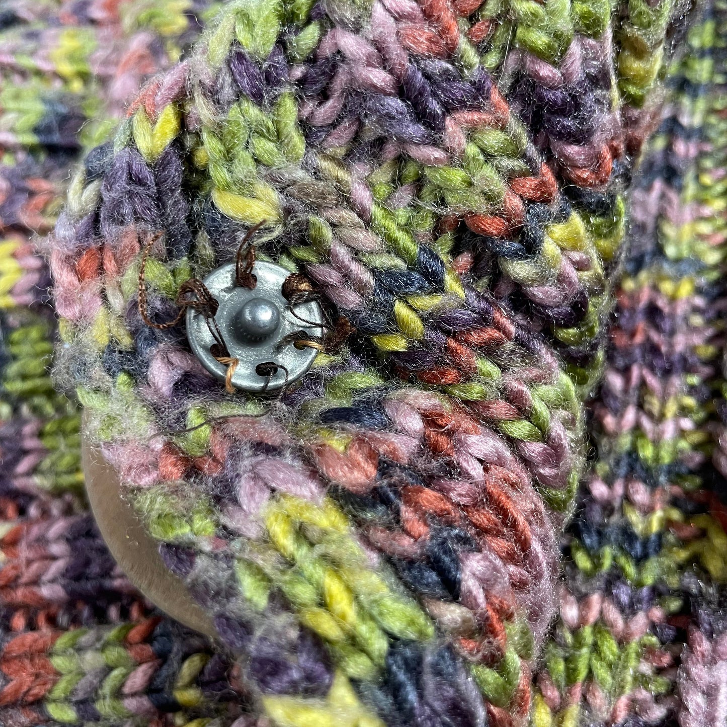 Y2K Multicolour Knit Cropped Cardigan TAGLIA42 | UK 6-8