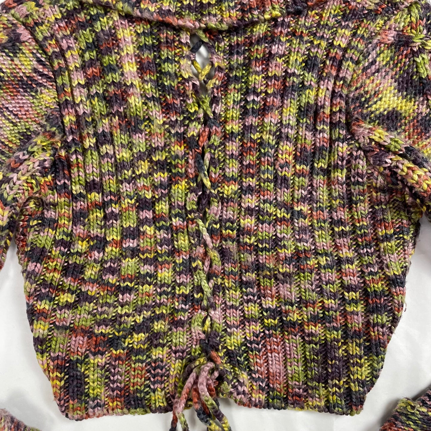 Y2K Multicolour Knit Cropped Cardigan TAGLIA42 | UK 6-8