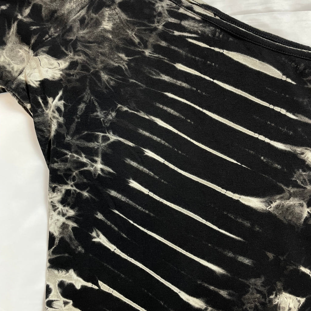 Y2K PornPhant One-Shoulder Tie-Dye Bell Sleeve Top UK 6–8