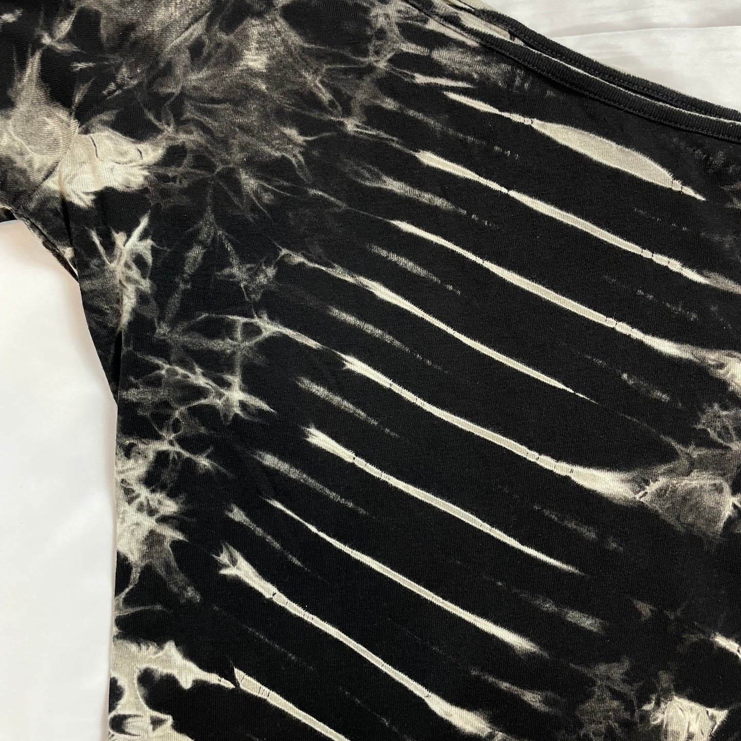 Y2K PornPhant One-Shoulder Tie-Dye Bell Sleeve Top UK 6–8