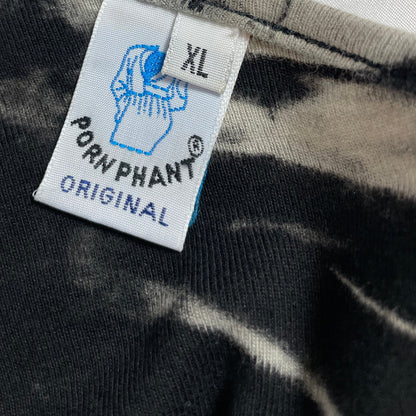 Y2K PornPhant One-Shoulder Tie-Dye Bell Sleeve Top UK 6–8