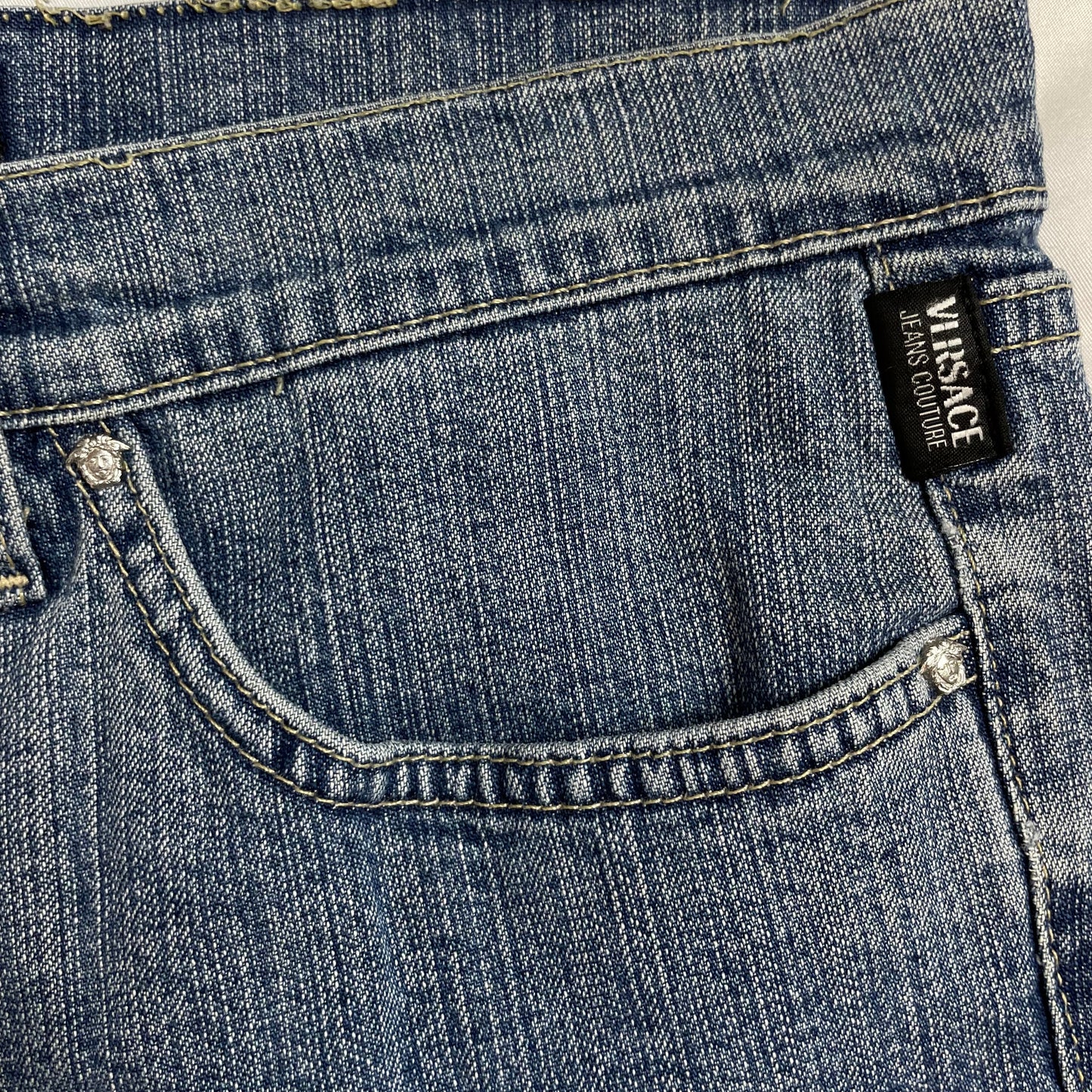Versace Jeans Couture Vintage Made in Italy ITTIERE Light Wash Denim Jeans | W29.5 UK 8-10