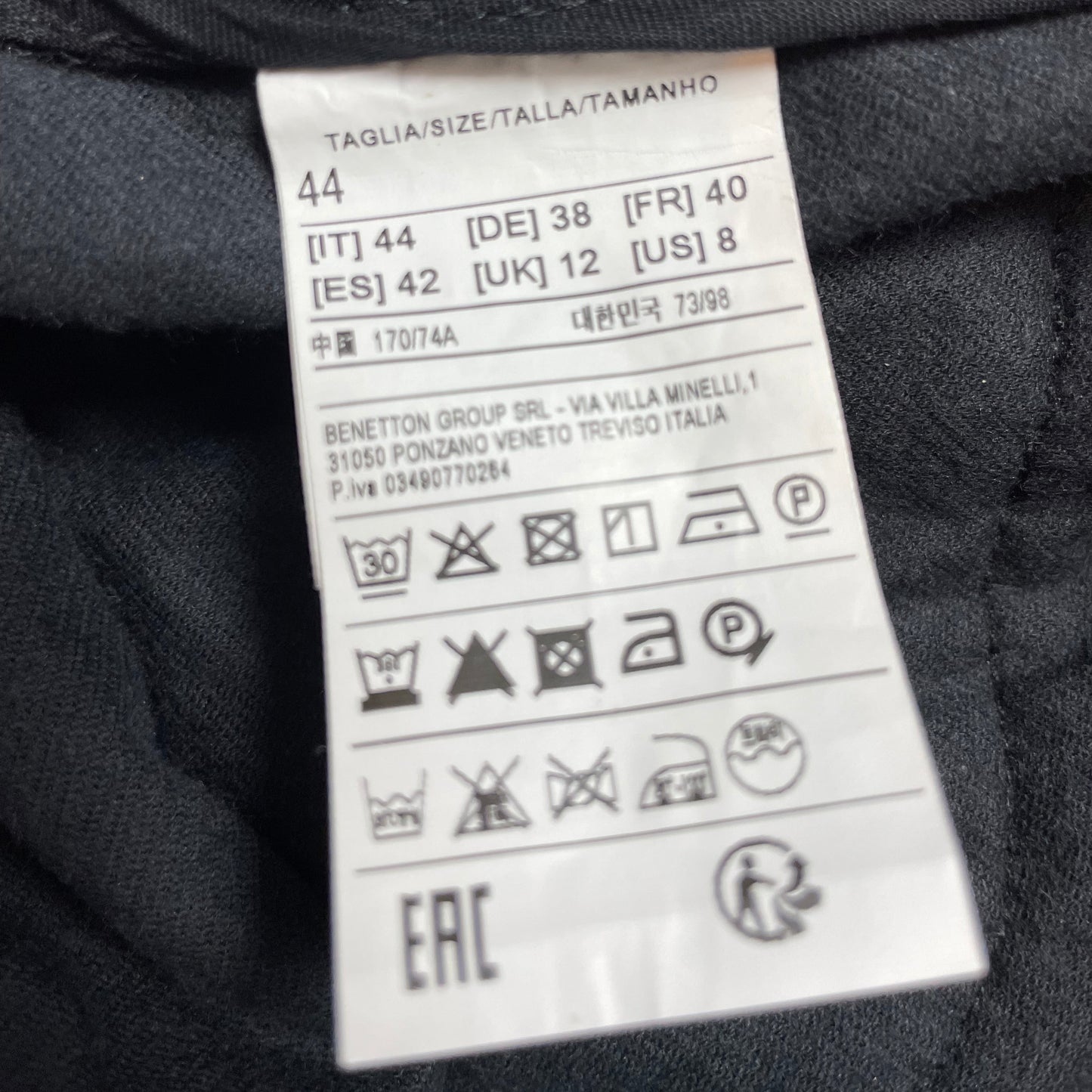 United Colors of Benetton Black Corduroy Mini Skirt | W31 UK 10-12