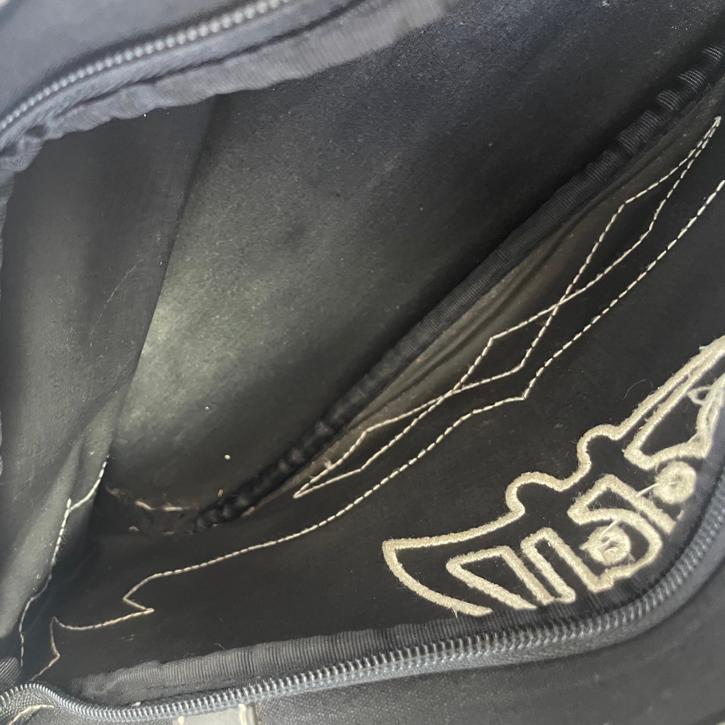 Y2K Zippo Black Patent Trim Shoulder Bag