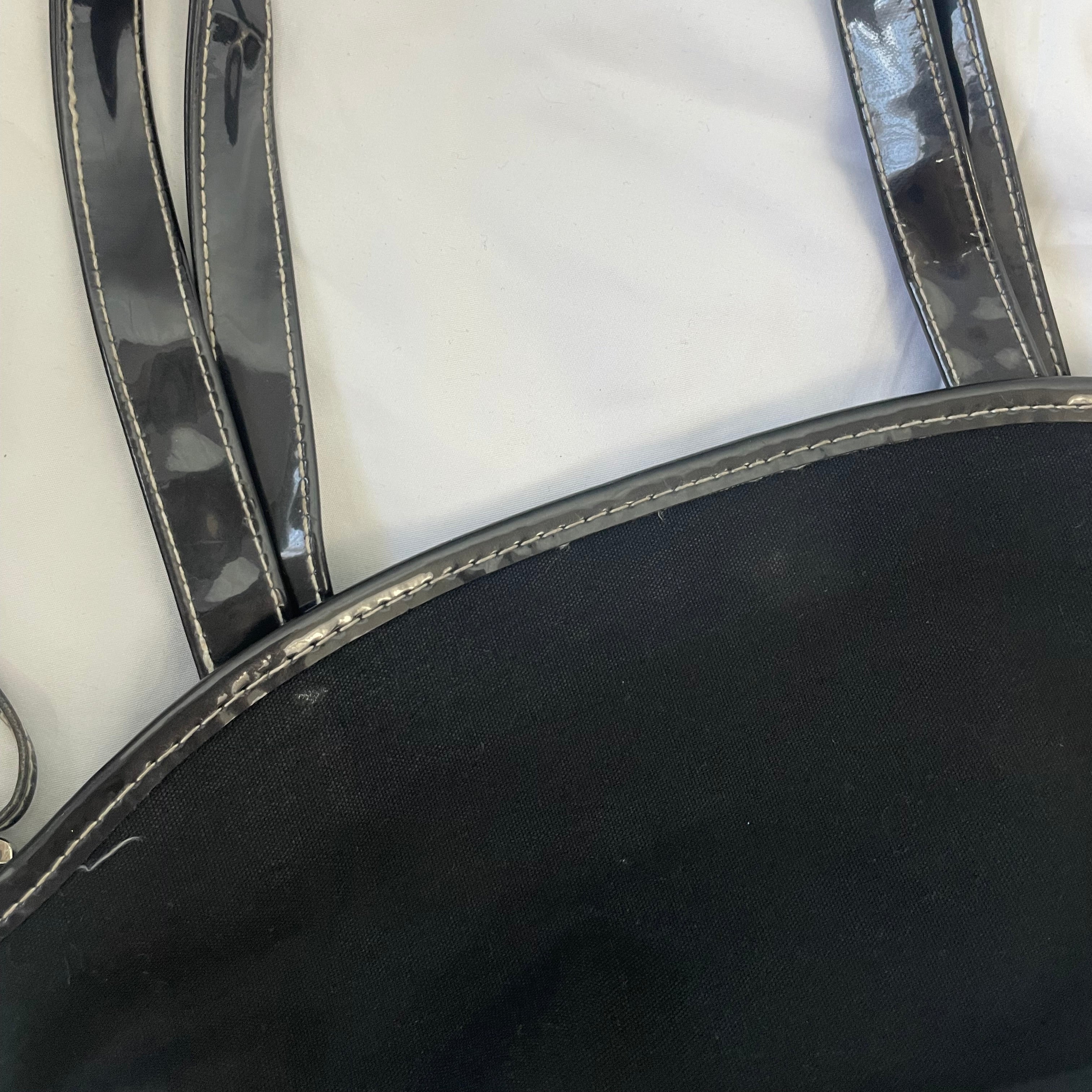 Y2K Zippo Black Patent Trim Shoulder Bag