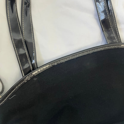Y2K Zippo Black Patent Trim Shoulder Bag