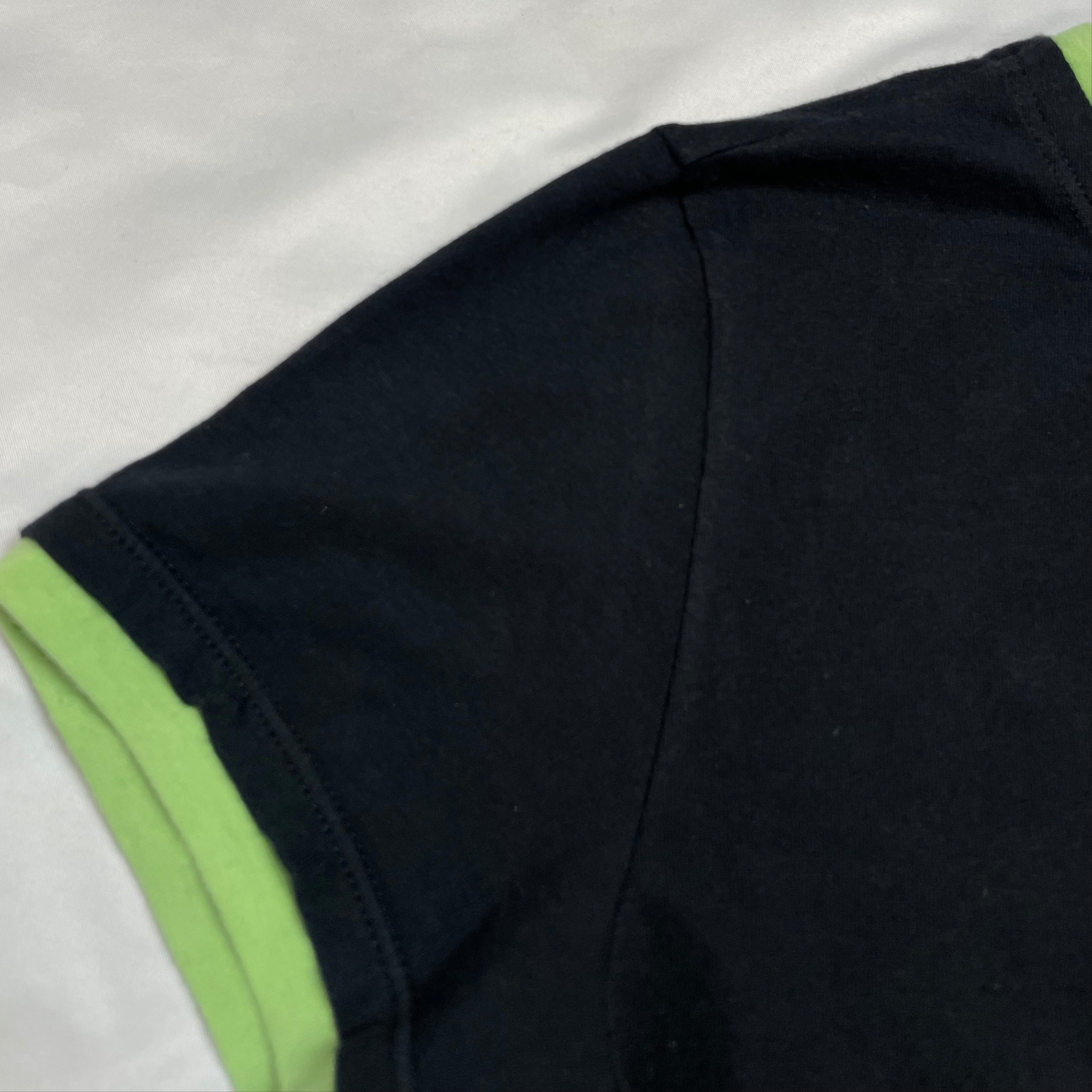 Y2K D&G by Dolce & Gabbana Black & Lime Trim Logo Tee | UK 6–8