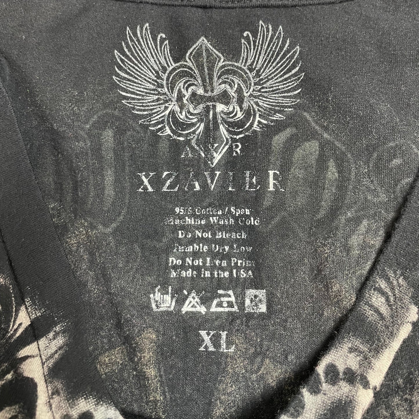 Y2K Xzavier USA Wing Rhinestone Graphic Tee | UK 8-10