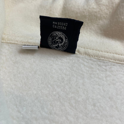 Vintage Diesel Cream Half-Zip Fleece with Red Logo | Men's XL