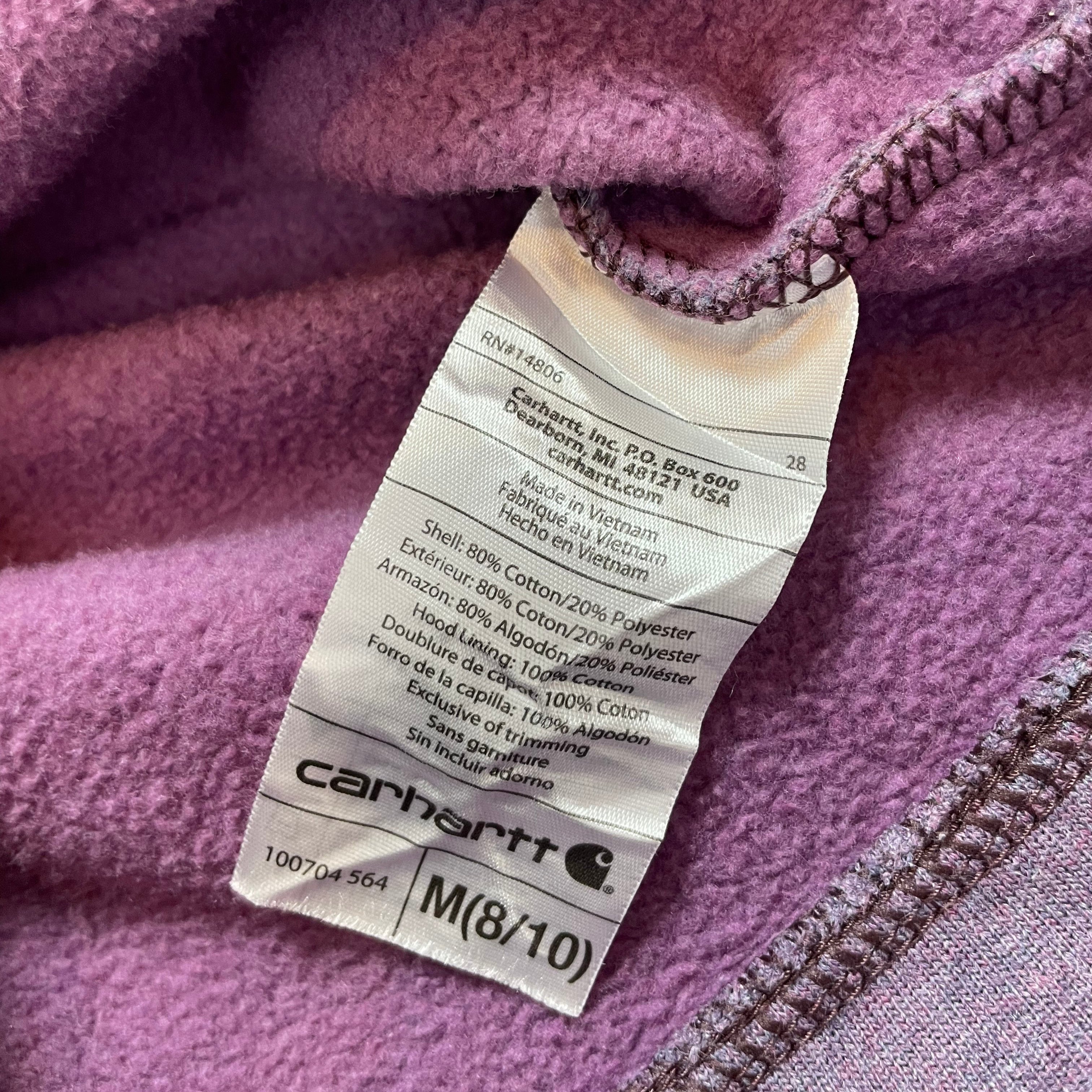 Carhartt Purple Zip Hoodie with Script Logo | Best Fit 8-10