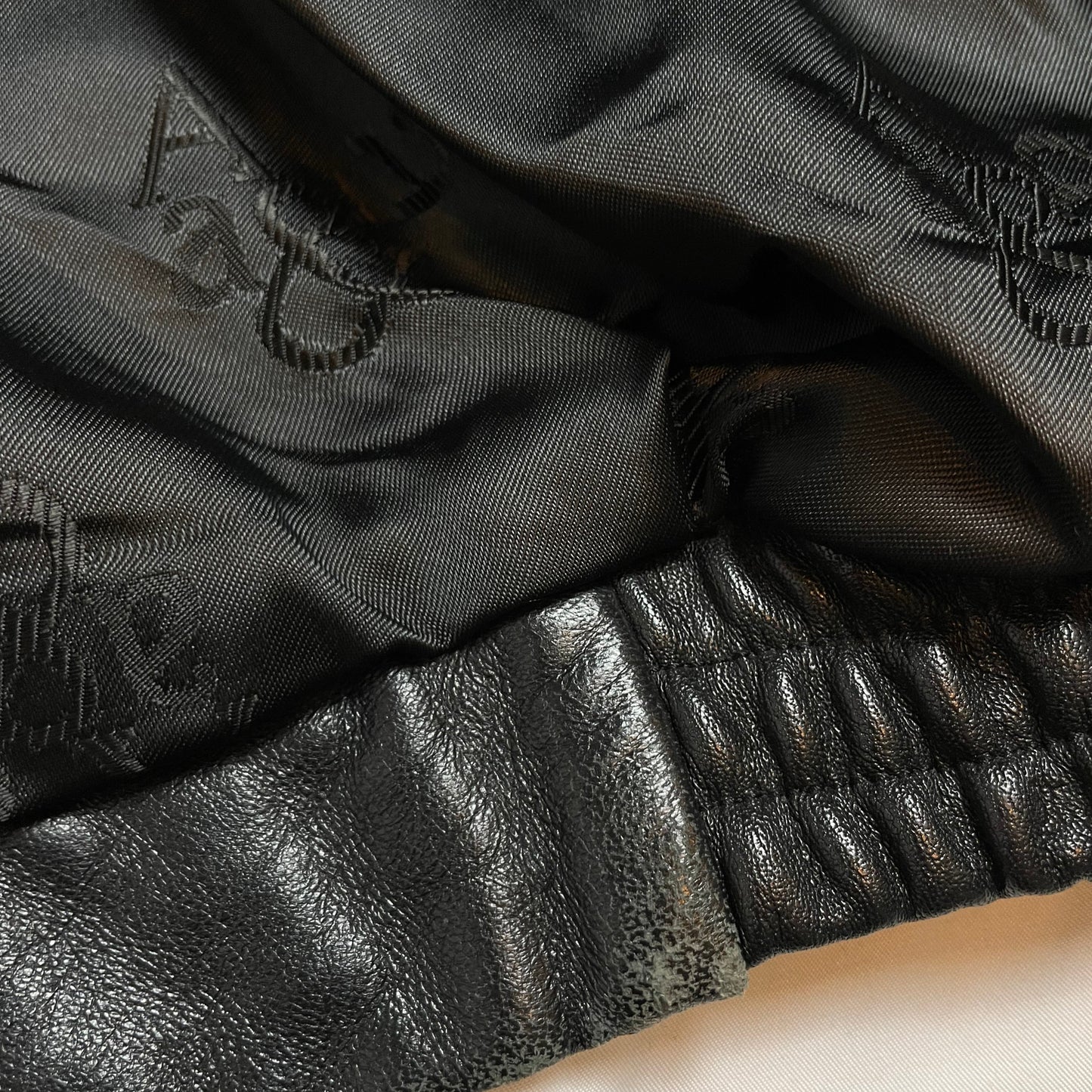 Vintage A&G Black Leather Bomber Jacket | Size L