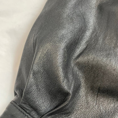 Vintage A&G Black Leather Bomber Jacket | Size L