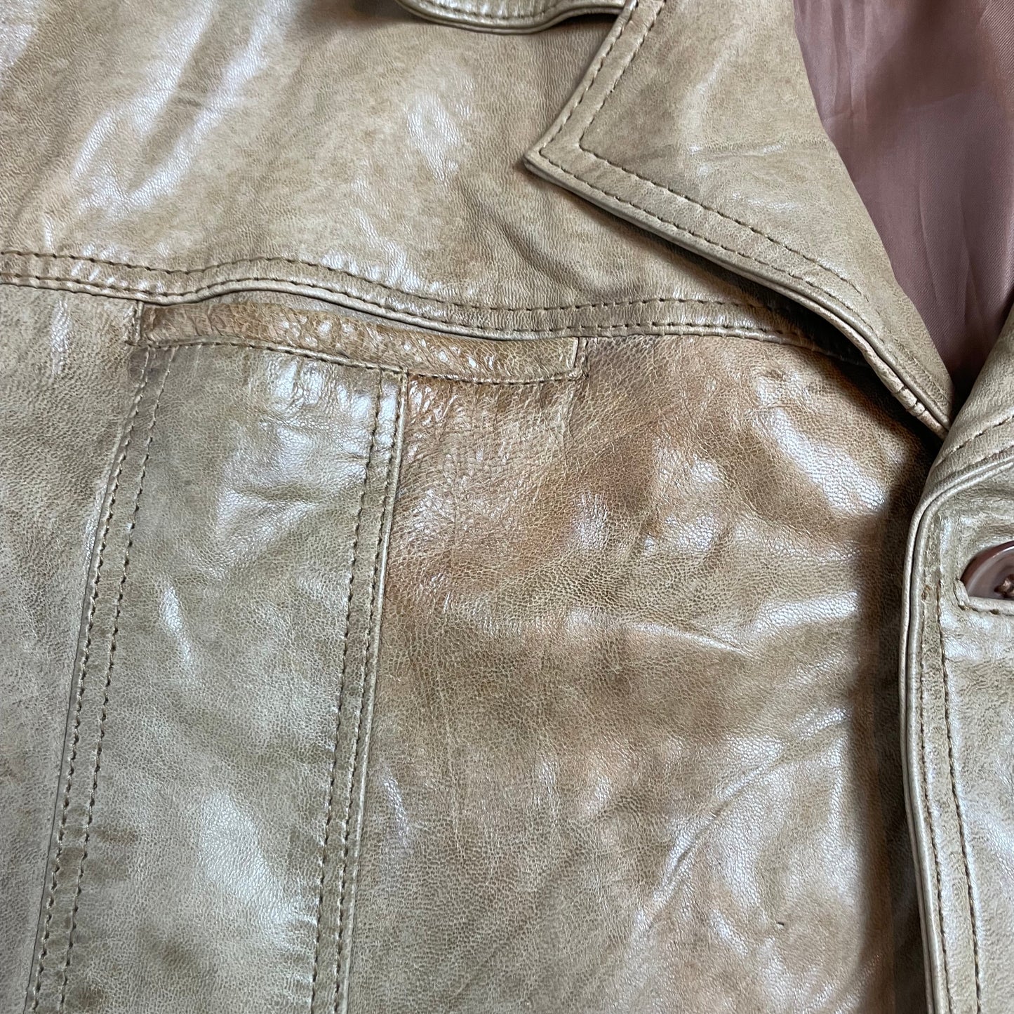 Vintage Different Tan Real Leather Jacket | Size L - XL