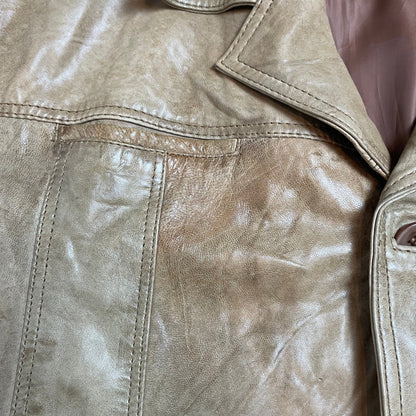 Vintage Different Tan Real Leather Jacket | Size L - XL