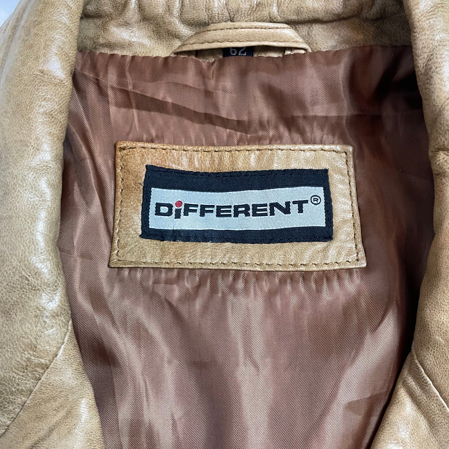 Vintage Different Tan Real Leather Jacket | Size L - XL