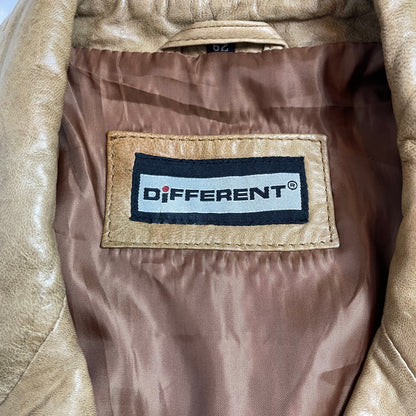 Vintage Different Tan Real Leather Jacket | Size L - XL