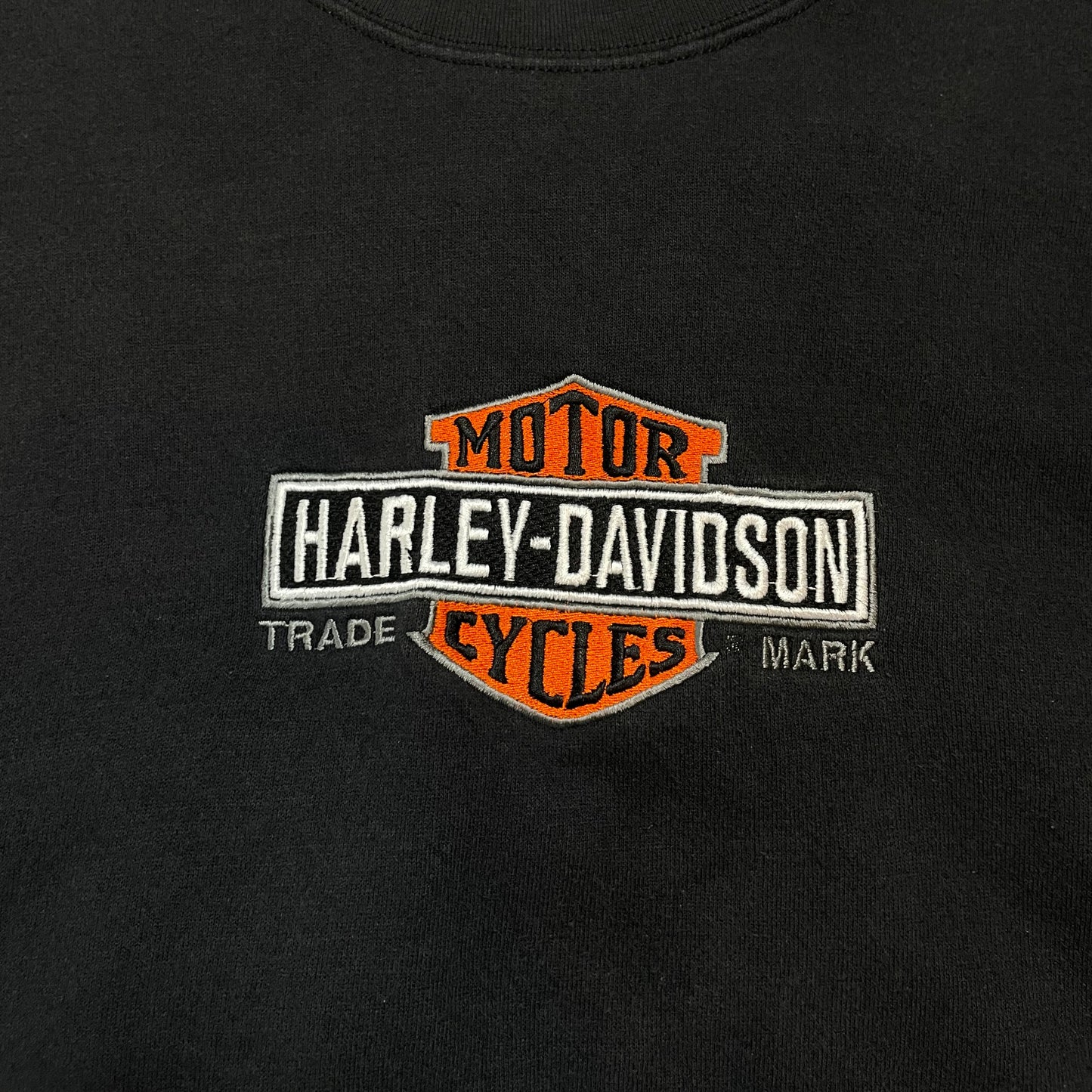 Vintage Harley-Davidson Black Embroidered Logo Sweatshirt | Men's XL