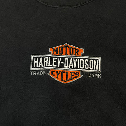 Vintage Harley-Davidson Black Embroidered Logo Sweatshirt | Men's XL