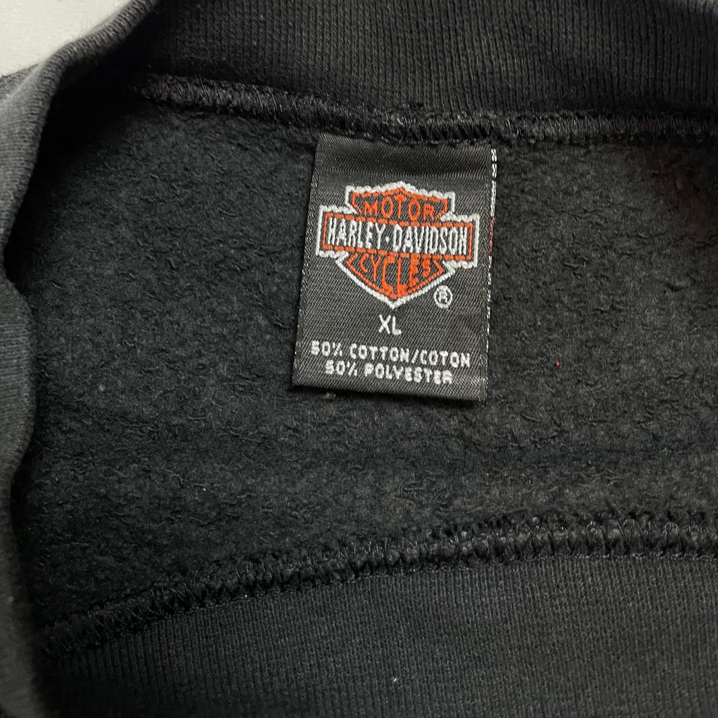 Vintage Harley-Davidson Black Embroidered Logo Sweatshirt | Men's XL