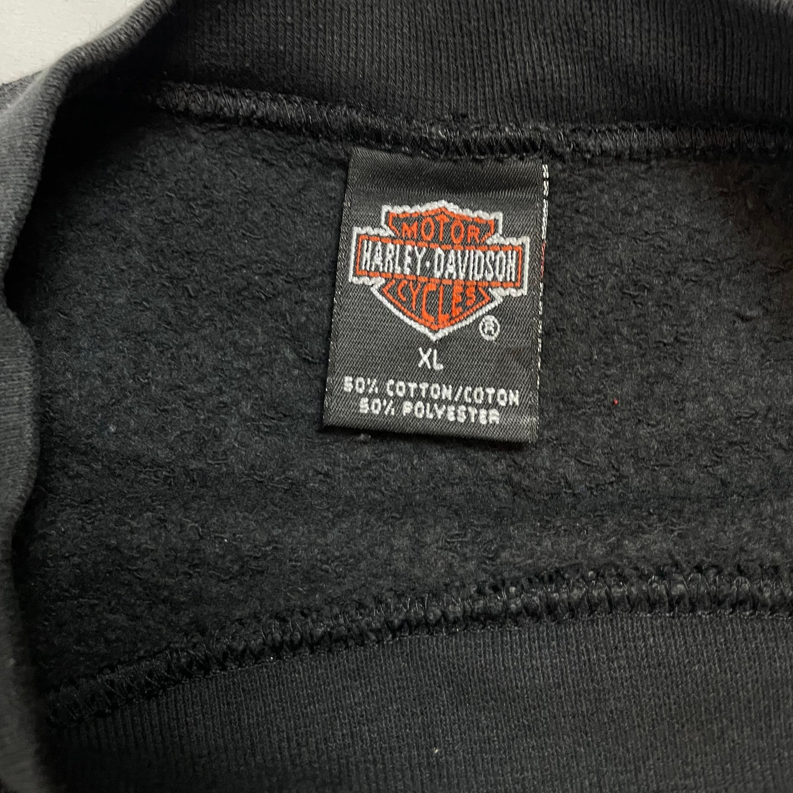 Vintage Harley-Davidson Black Embroidered Logo Sweatshirt | Men's XL
