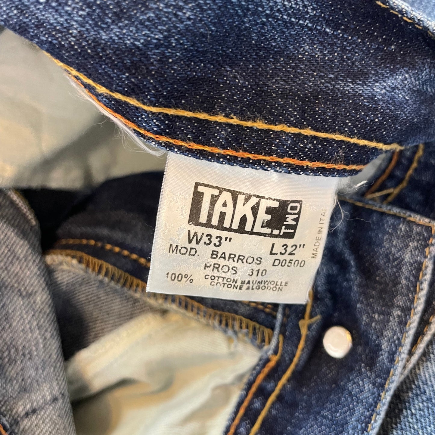 Take Two Italy Vintage Carpenter Denim Jeans | W33 L32 Best Fit UK 14
