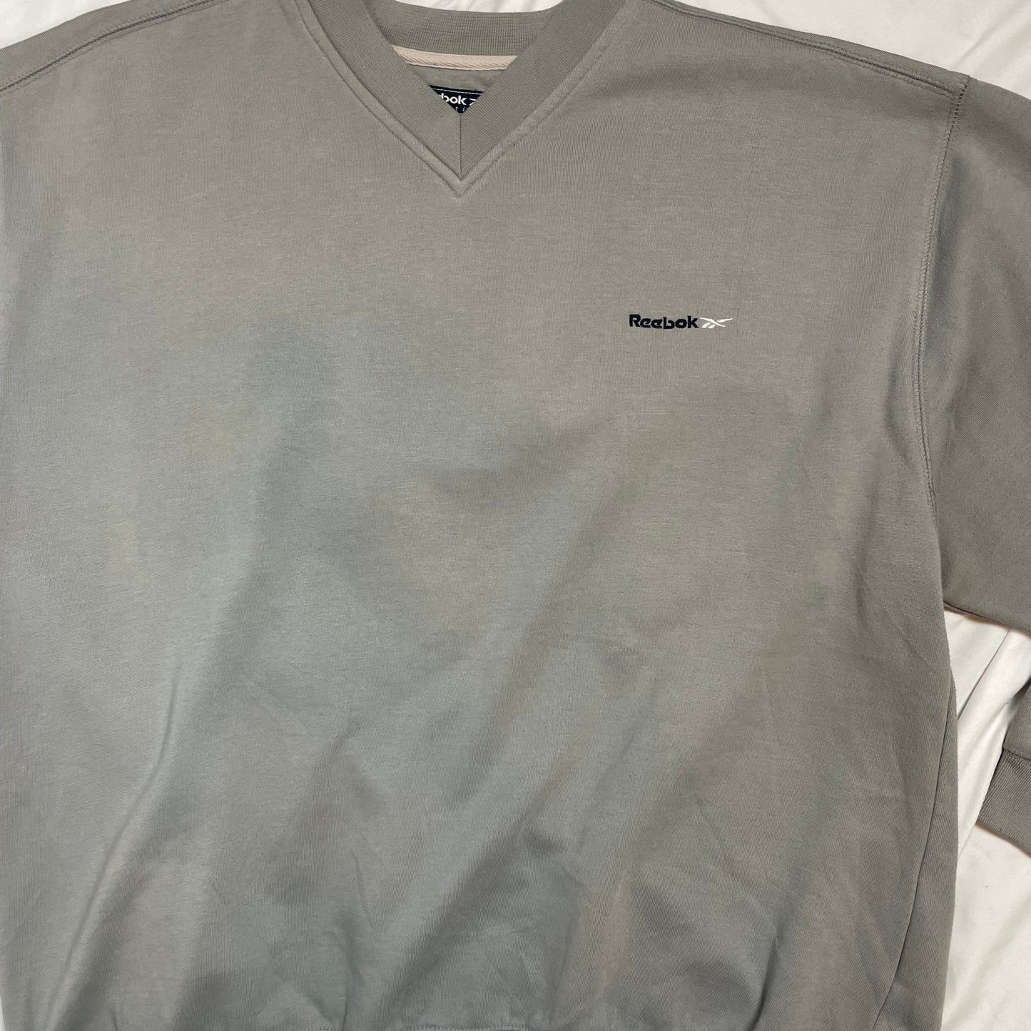 Reebok Essentials Grey V-Neck Sweatshirt | Men’s L