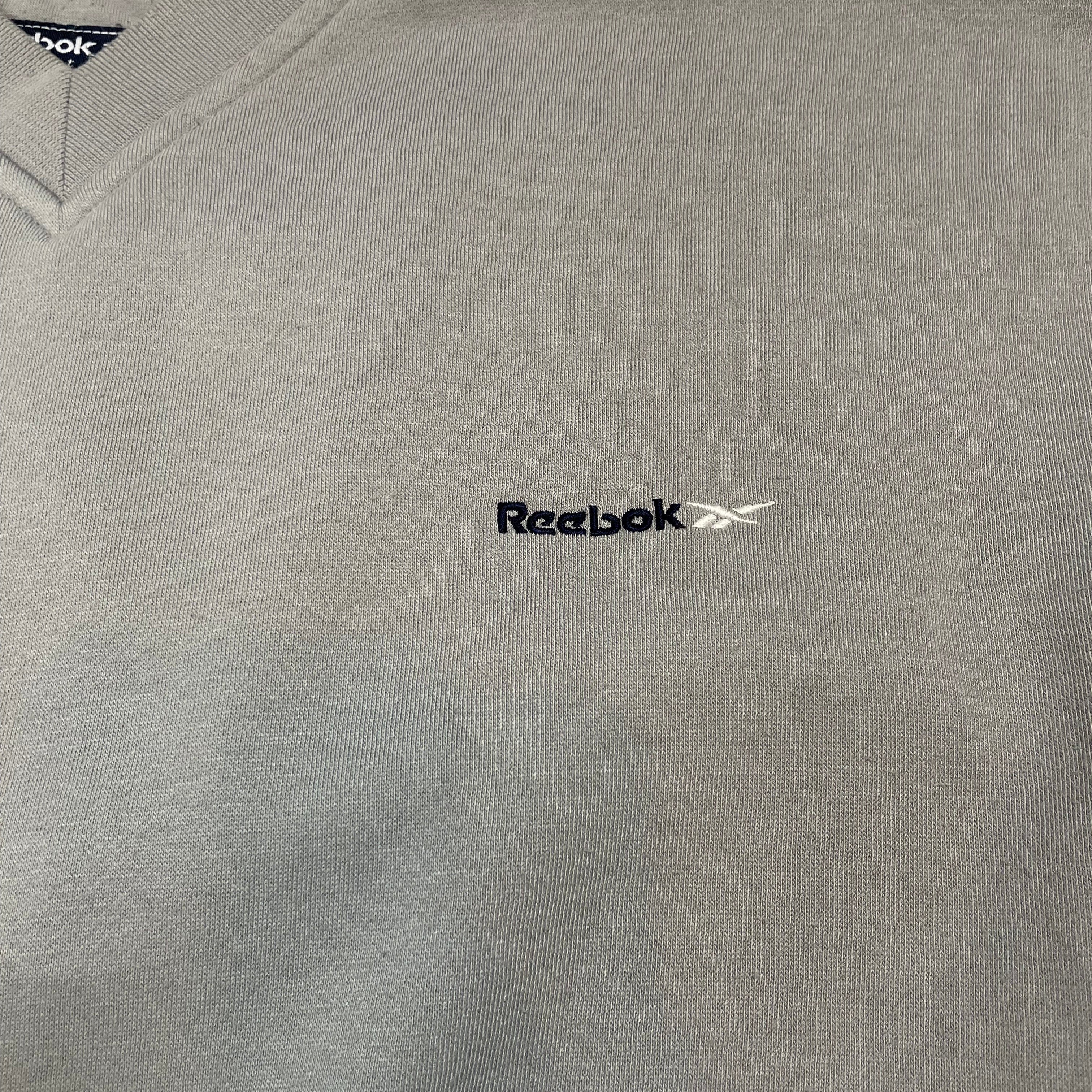 Reebok Essentials Grey V-Neck Sweatshirt | Men’s L