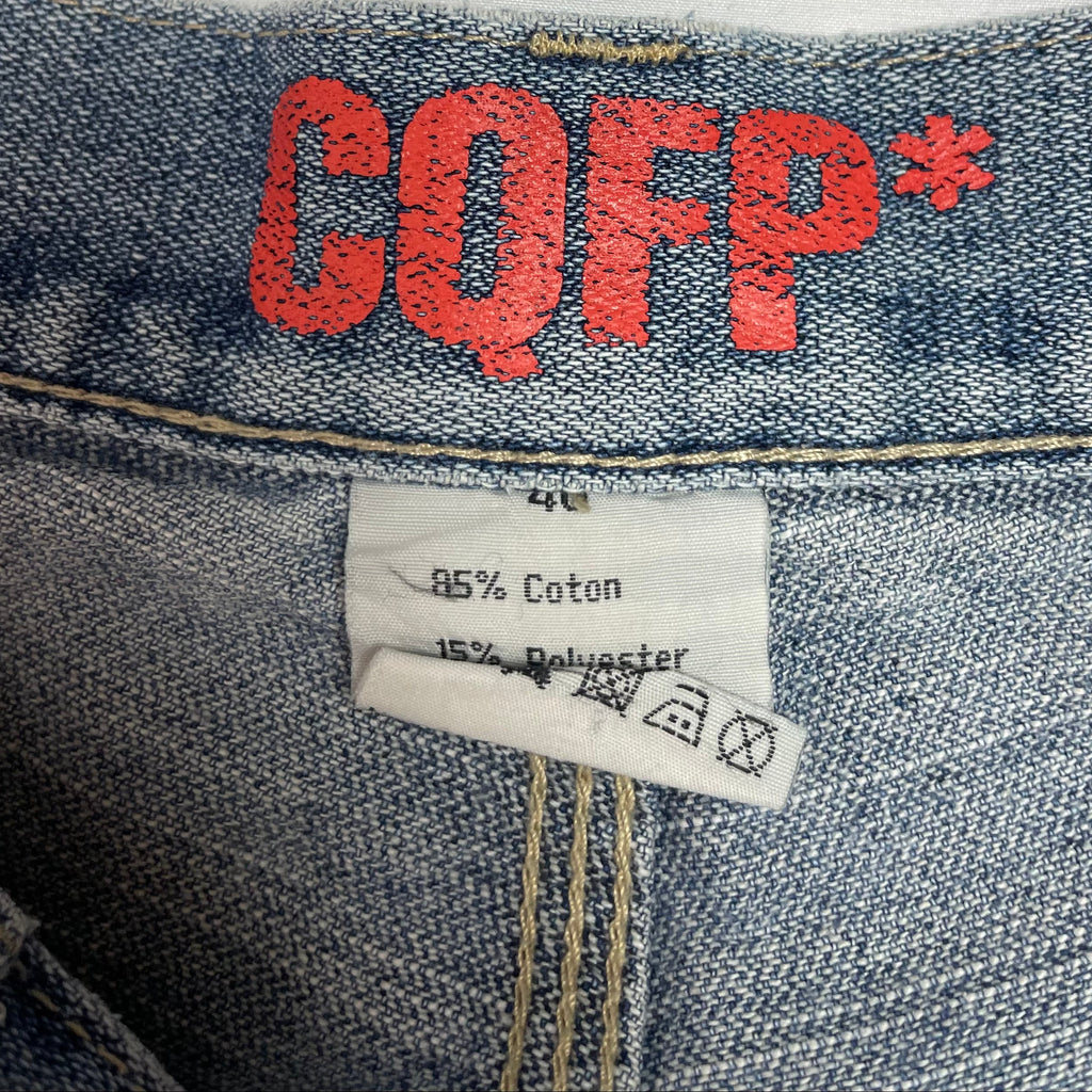 Authentic CQFP* Y2K Utility Cargo Jeans in Washed Denim | Best Fit UK 10