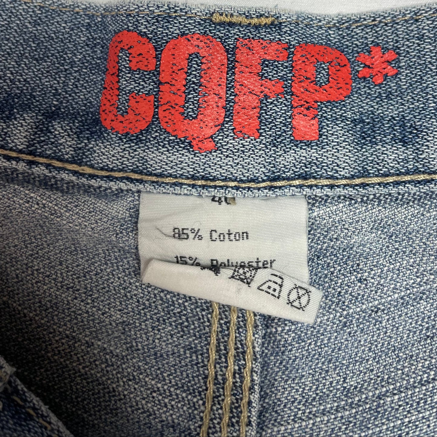 Authentic CQFP* Y2K Utility Cargo Jeans in Washed Denim | Best Fit UK 10