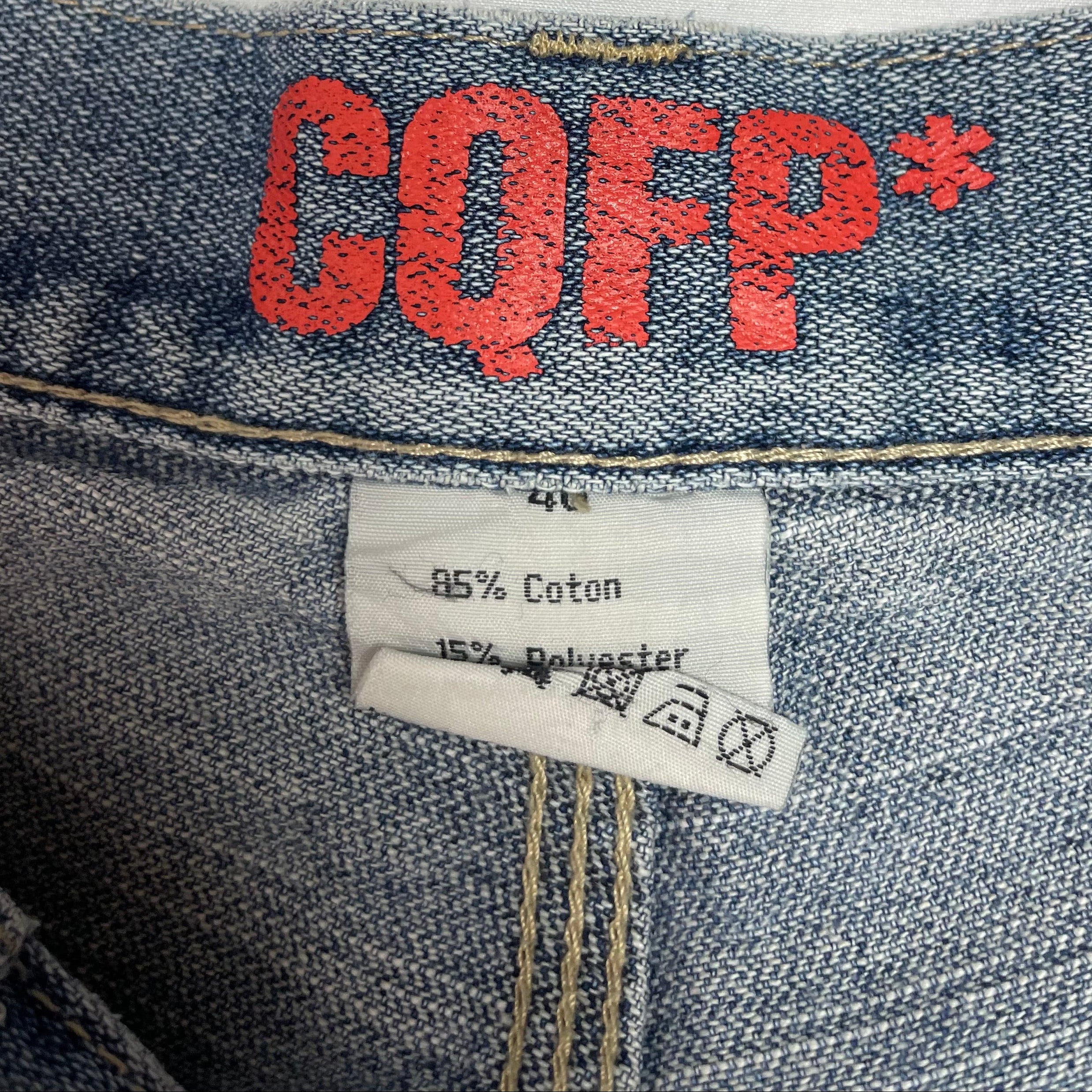 Authentic CQFP* Y2K Utility Cargo Jeans in Washed Denim | Best Fit UK 10
