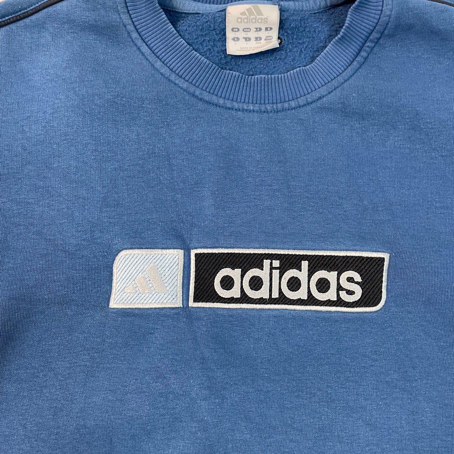 Vintage Adidas Blue Logo Sweatshirt | Best Fit Men's M-L