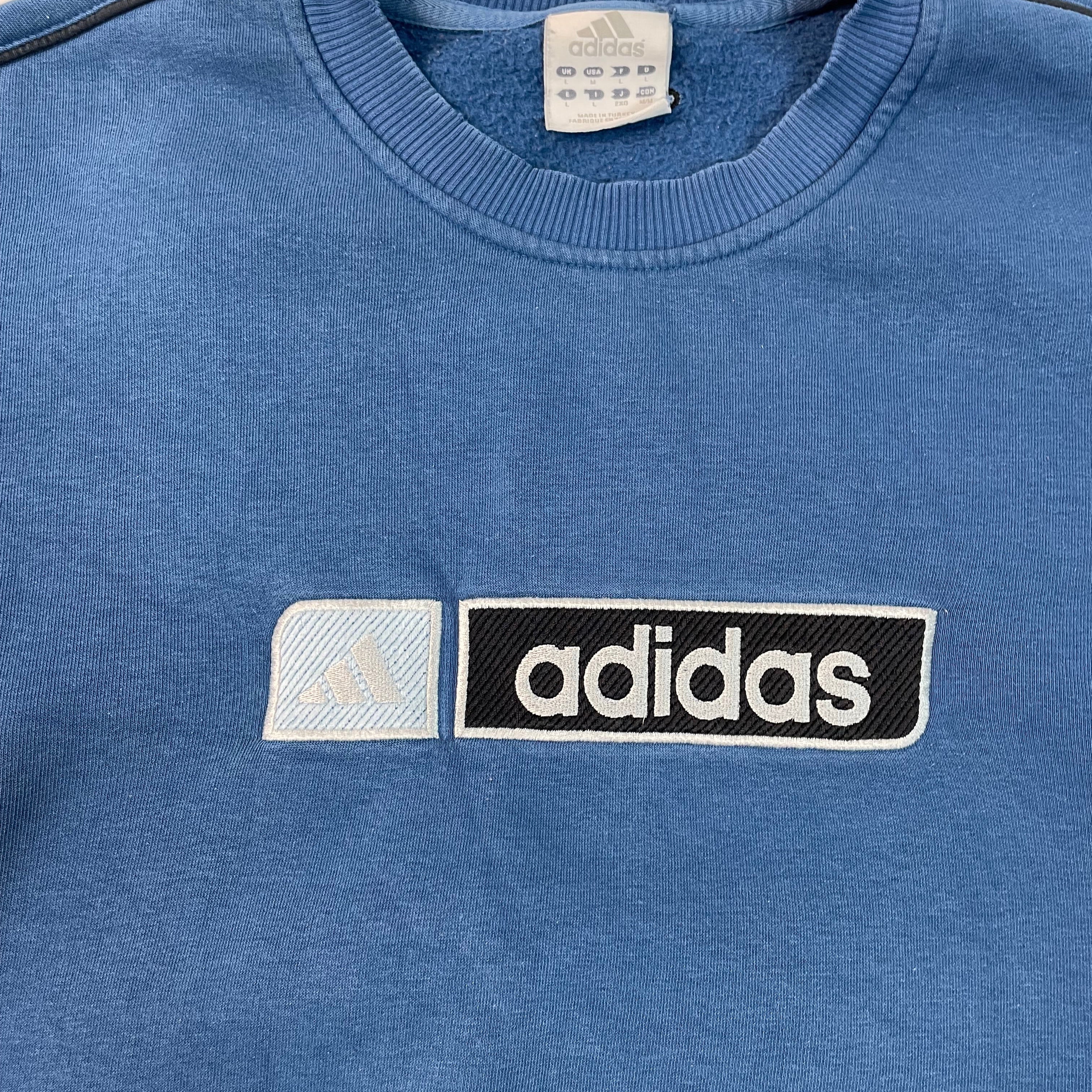 Vintage Adidas Blue Logo Sweatshirt | Best Fit Men's M-L