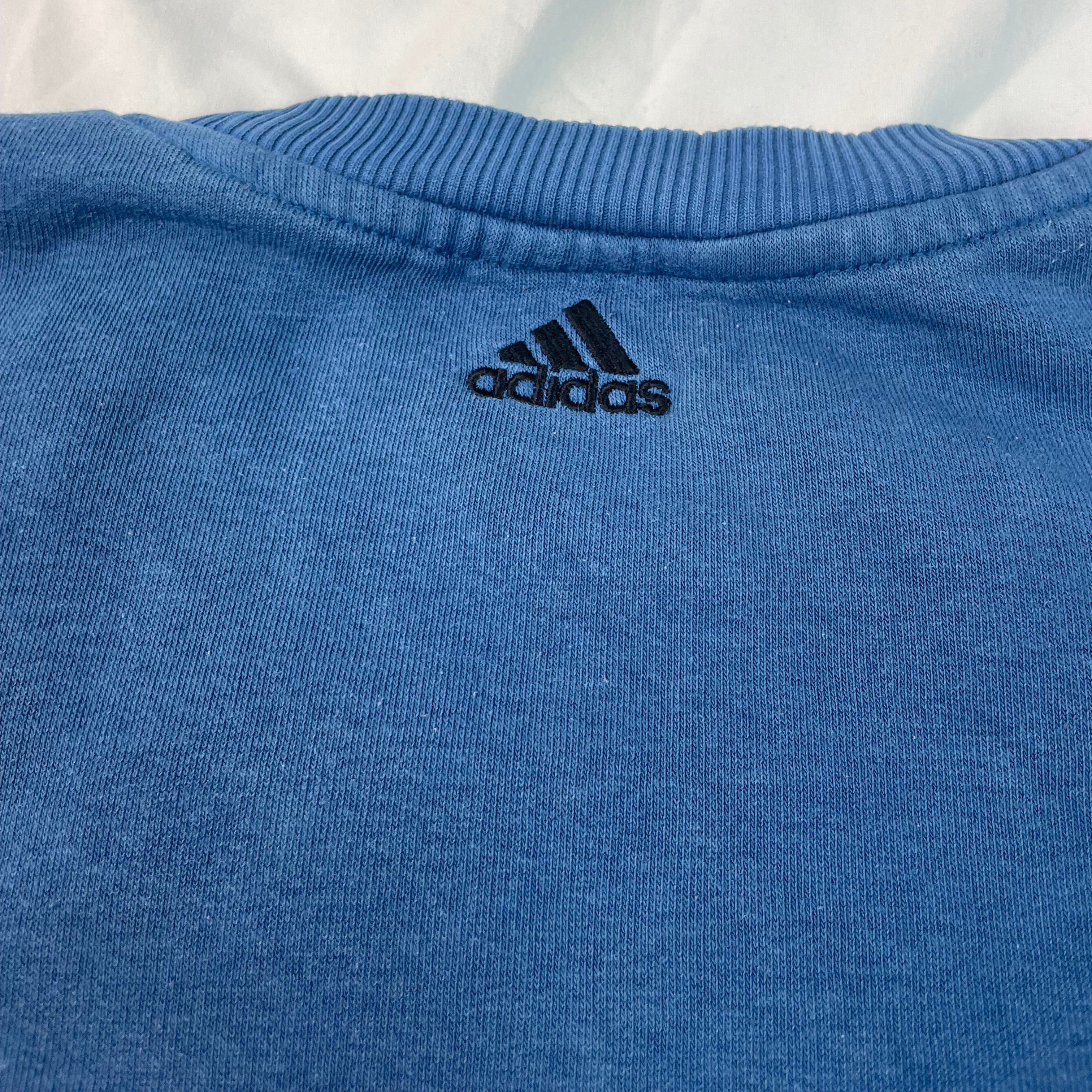 Vintage Adidas Blue Logo Sweatshirt | Best Fit Men's M-L