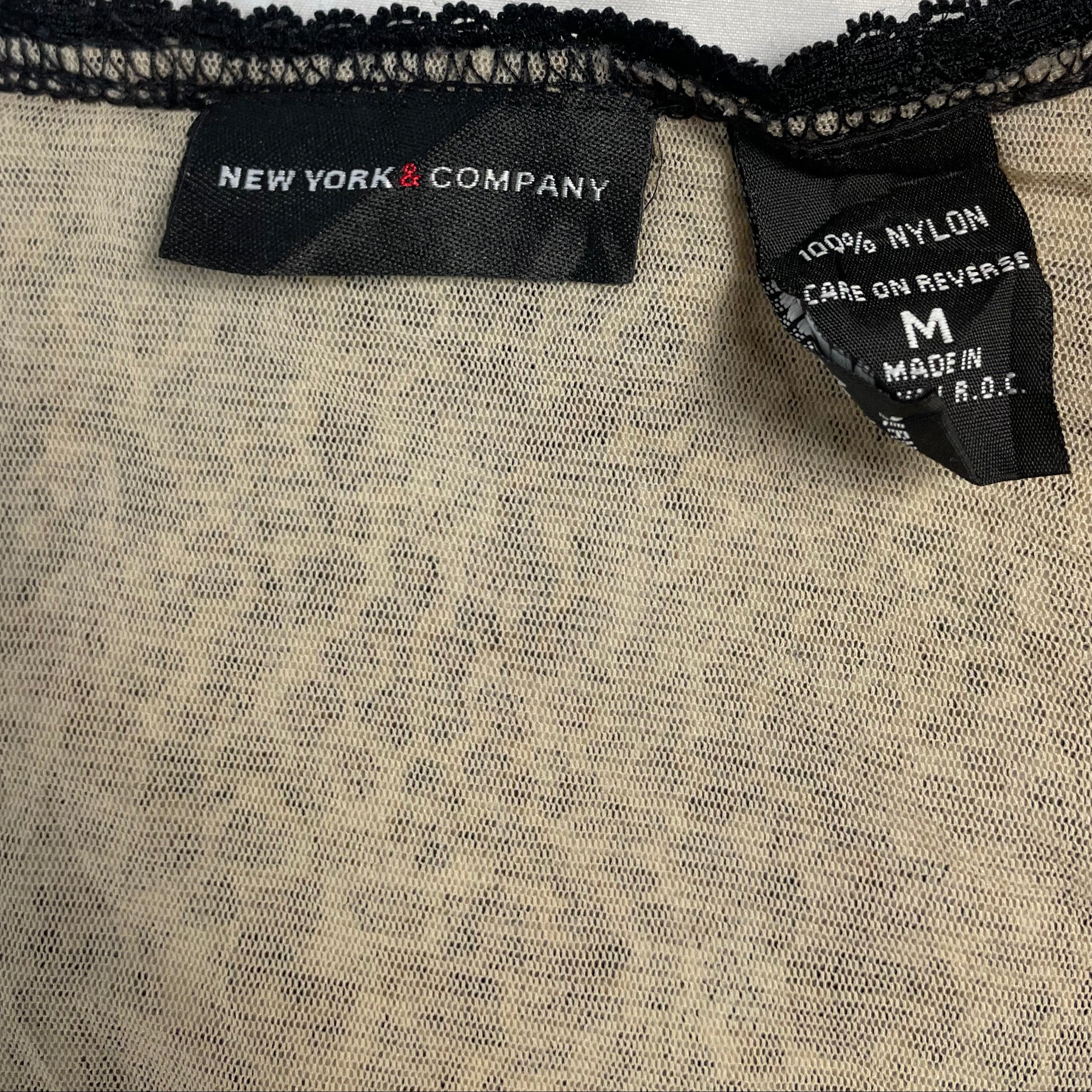 Vintage Y2K New York & Company Leopard Lace-Trim Top | size M / UK 10