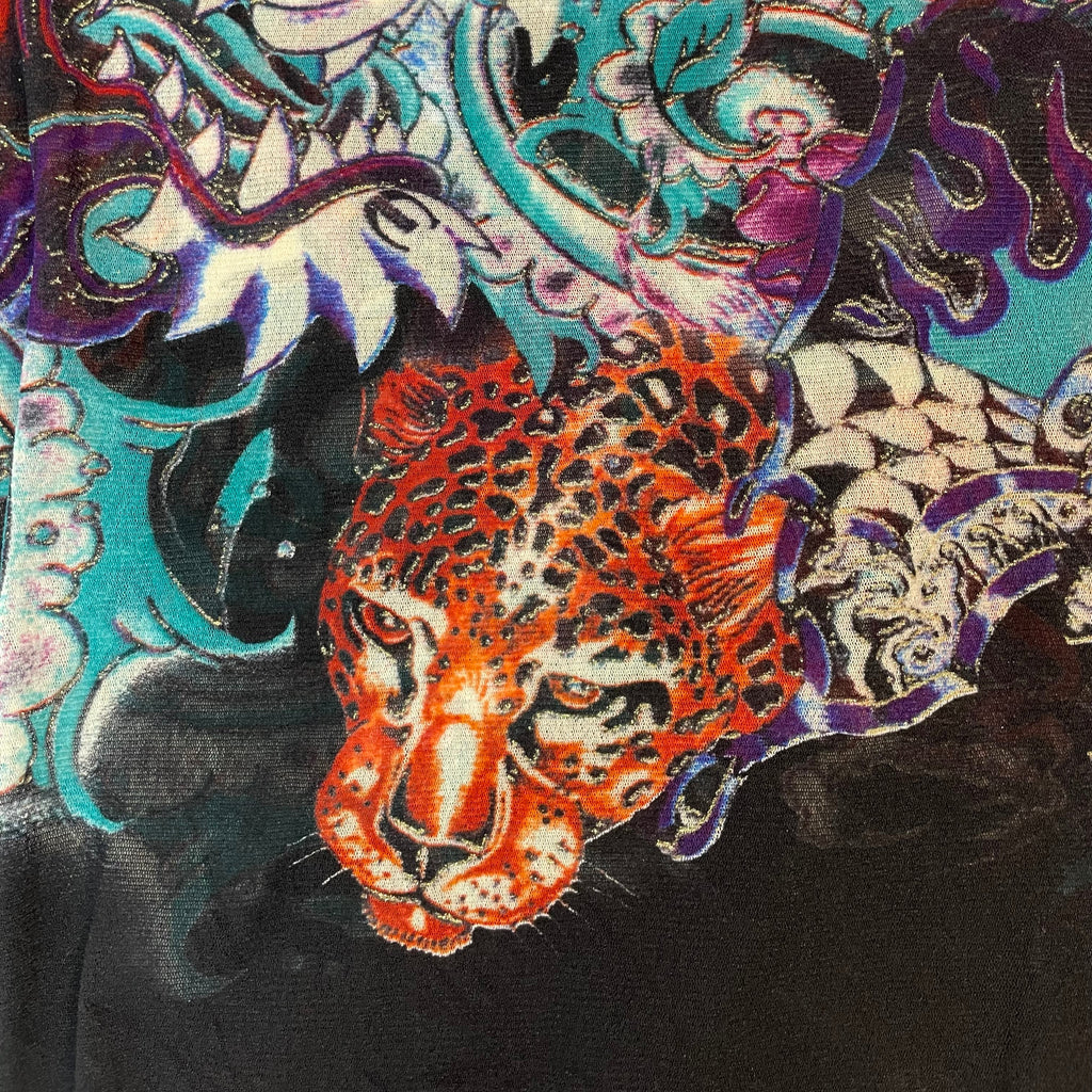 Vintage Just Cavalli Mesh Tiger Graphic Top | Best Fit UK 8-10