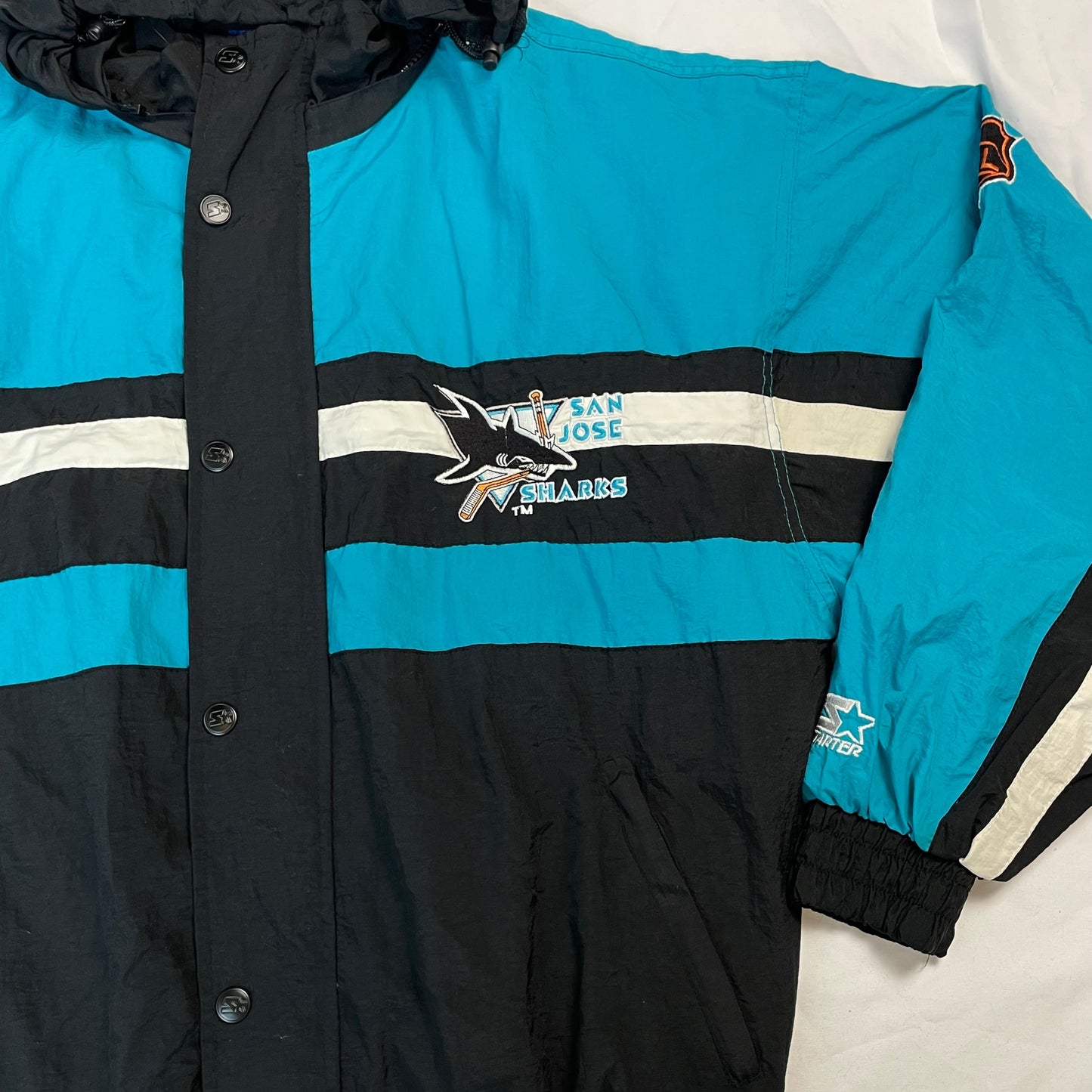 Rare Vintage 1990s Starter San Jose Sharks NHL Jacket | Size L