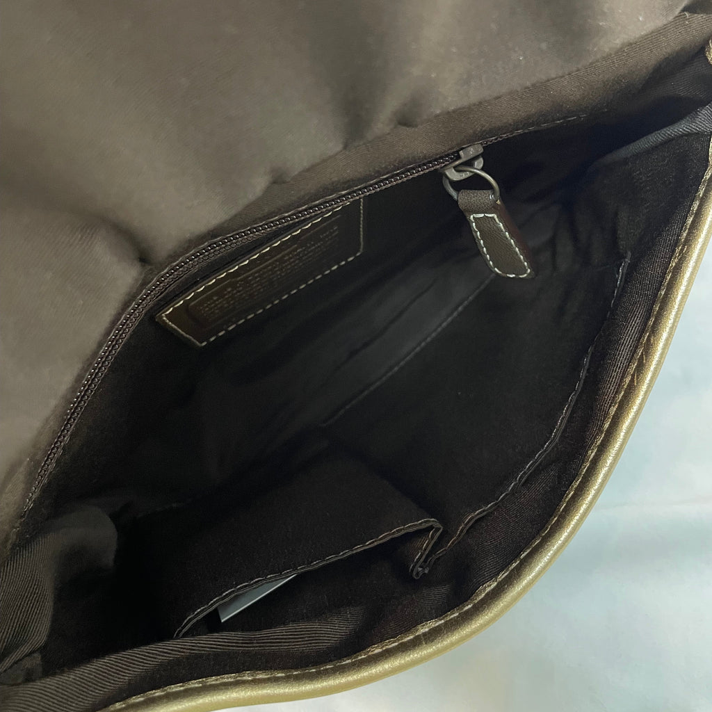 Authentic Coach Japan Edition Signature Shoulder Bag |  Gold / Brown