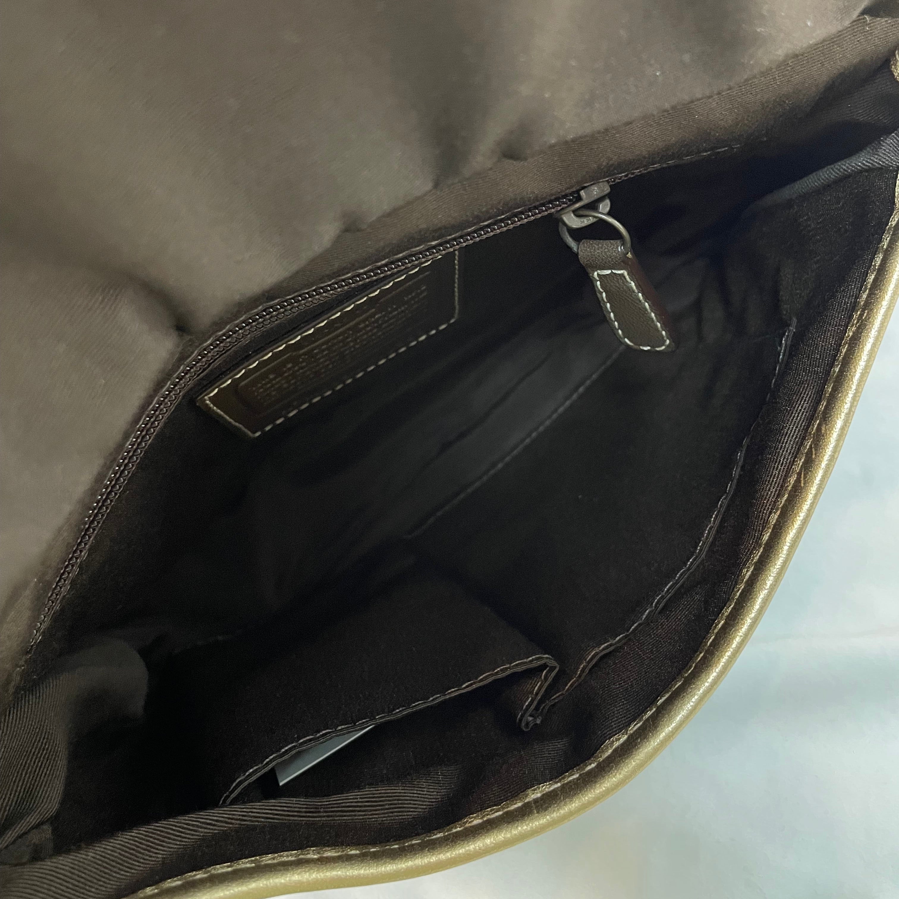 Authentic Coach Japan Edition Signature Shoulder Bag |  Gold / Brown