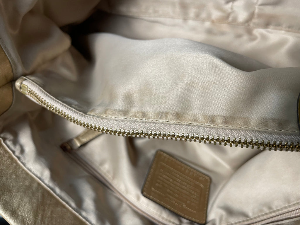 Authentic Coach Signature Metallic Gold Satchel – 2009 Edition