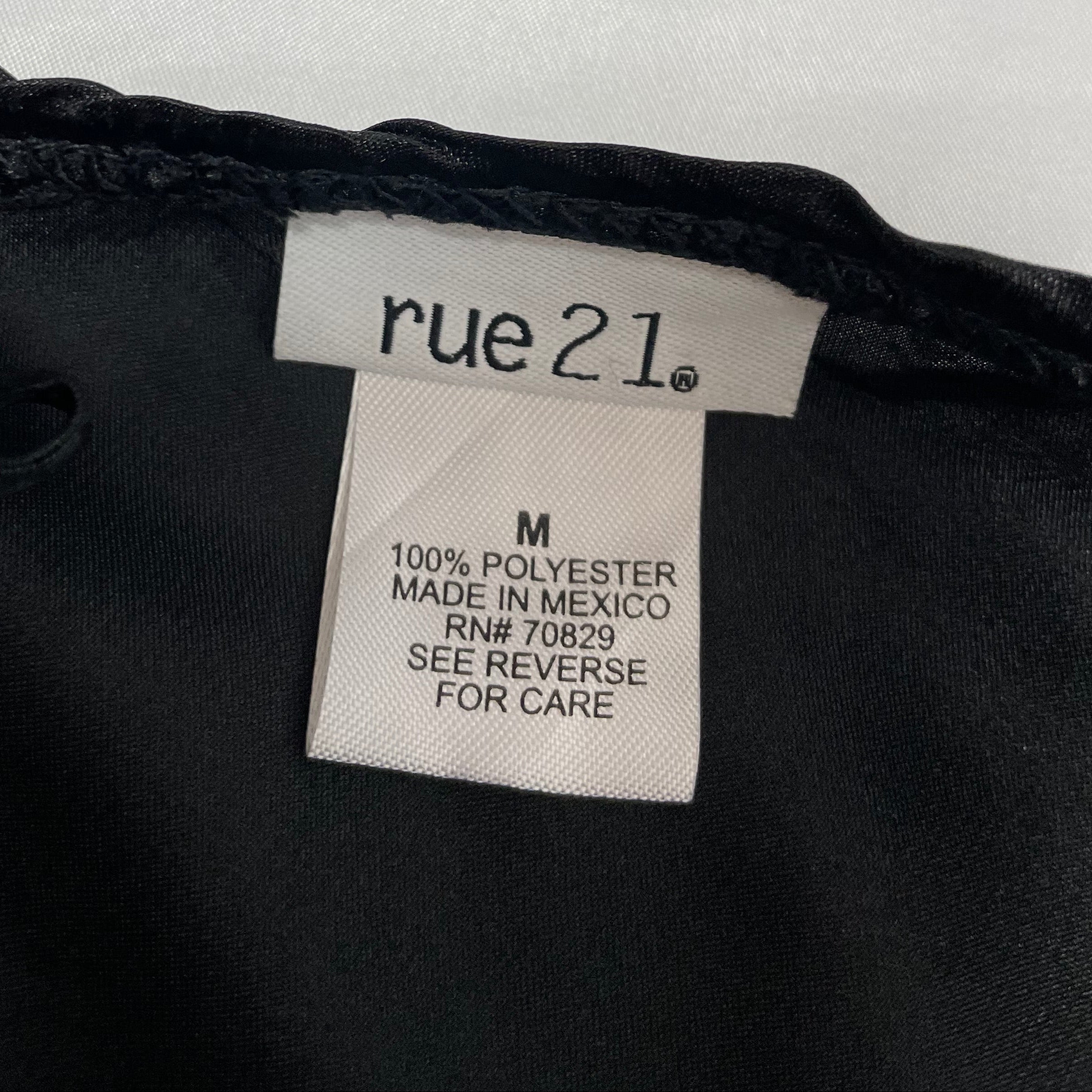 Rue21 Black Satin Slip Dress | Best Fit Size S / UK 8