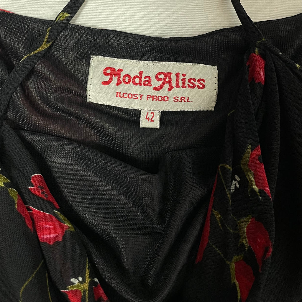 Vintage Moda Aliss Rose Print Cowl Neck Slip Dress | Best Fit UK 8