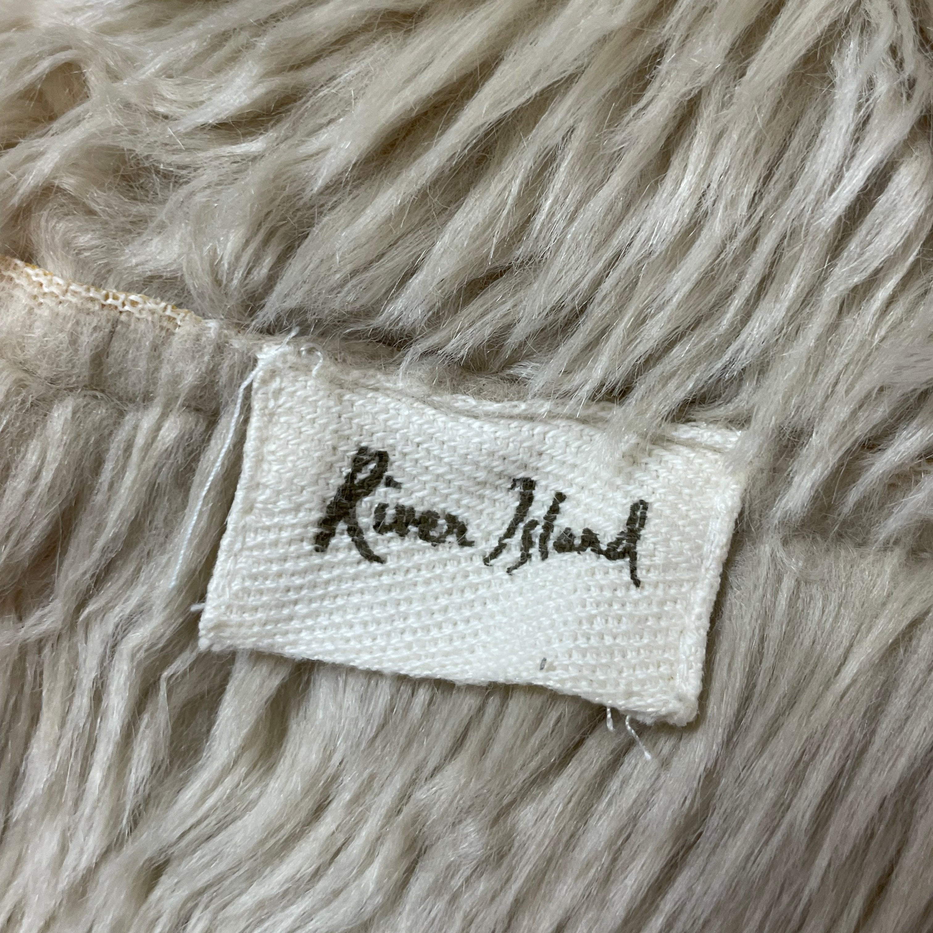 Vintage River Island Cream Short Afghan Coat | Best Fit Size S / UK 8