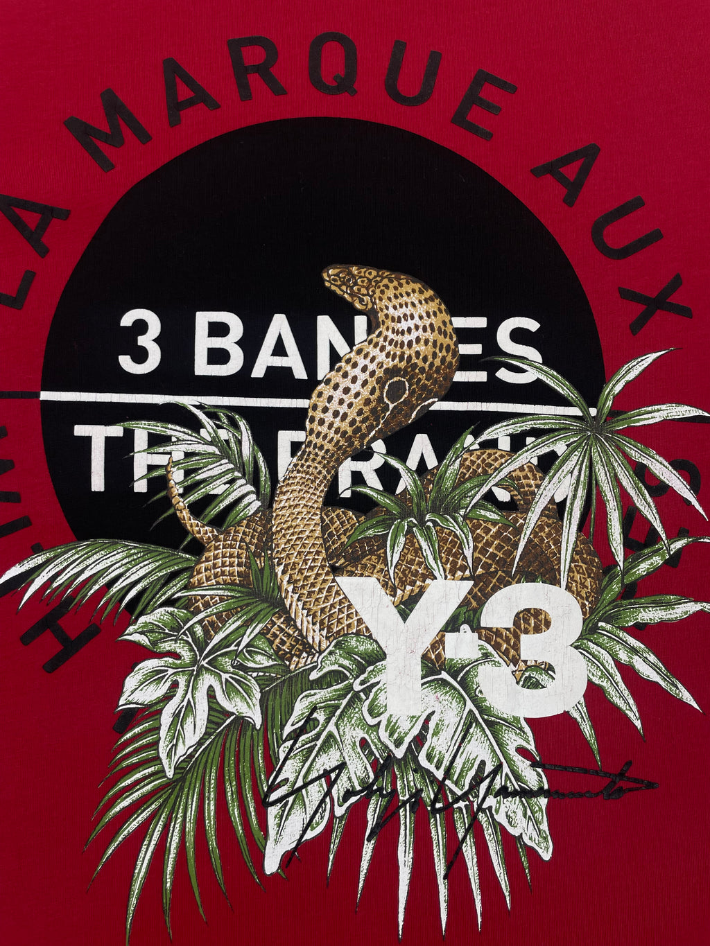 Y-3 x Yohji Yamamoto Red Graphic Snake T-Shirt