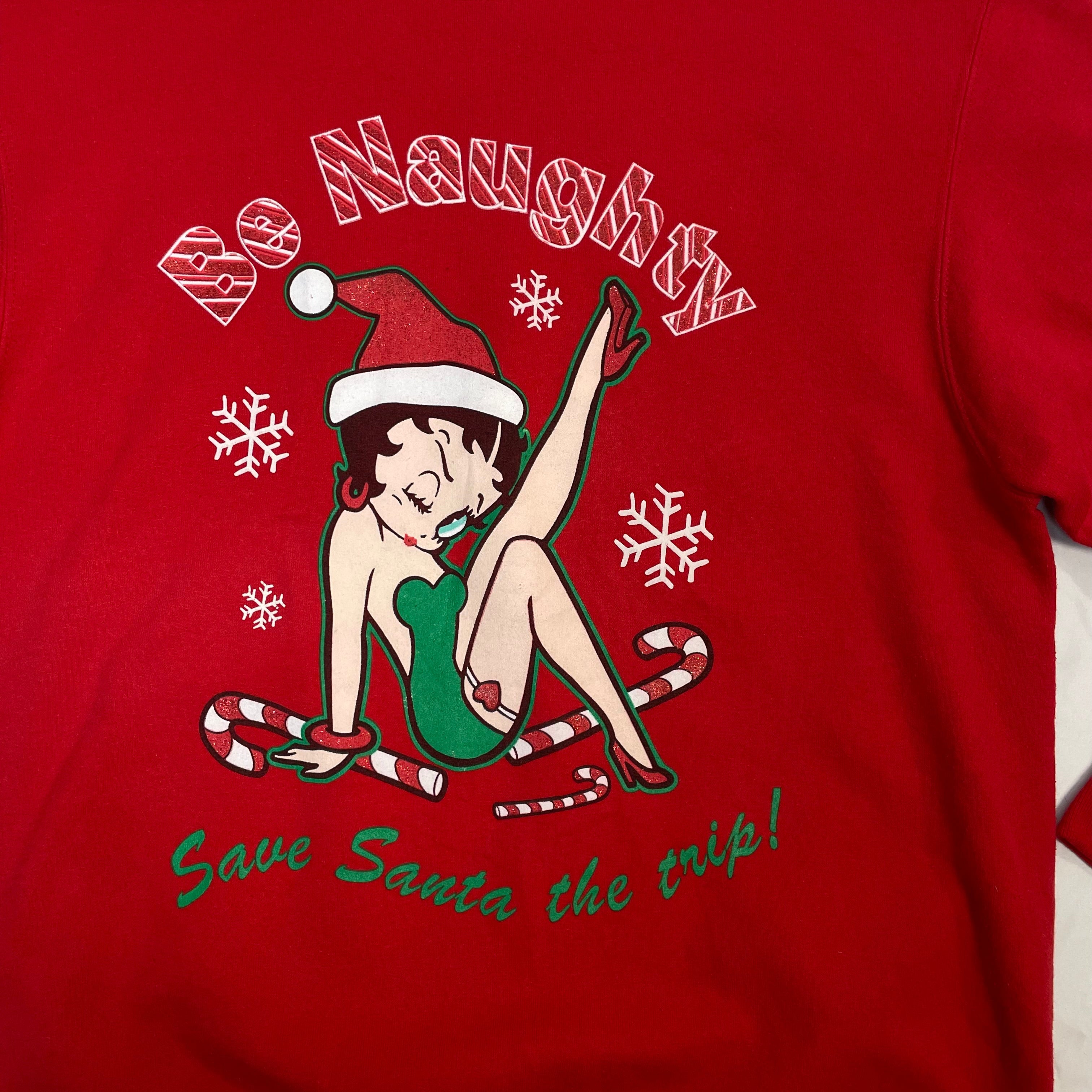 Rare 2004 Betty Boop Christmas Sweatshirt | Size UK 10-12