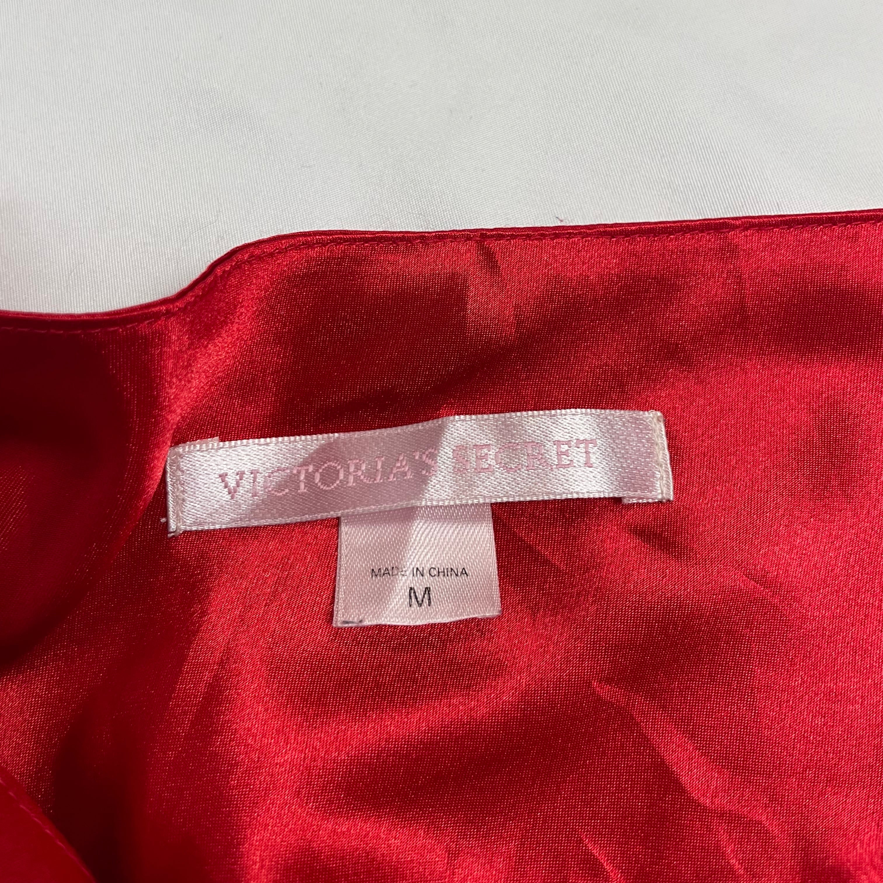 Y2K Victoria’s Secret Red Satin & Chiffon Babydoll With Bow | Best Fit Size UK 8